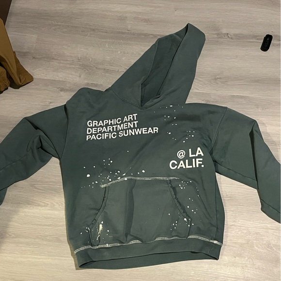 paint splatter distressed hoodie, Green size small fits perfect super comfy - Picture 2 of 4